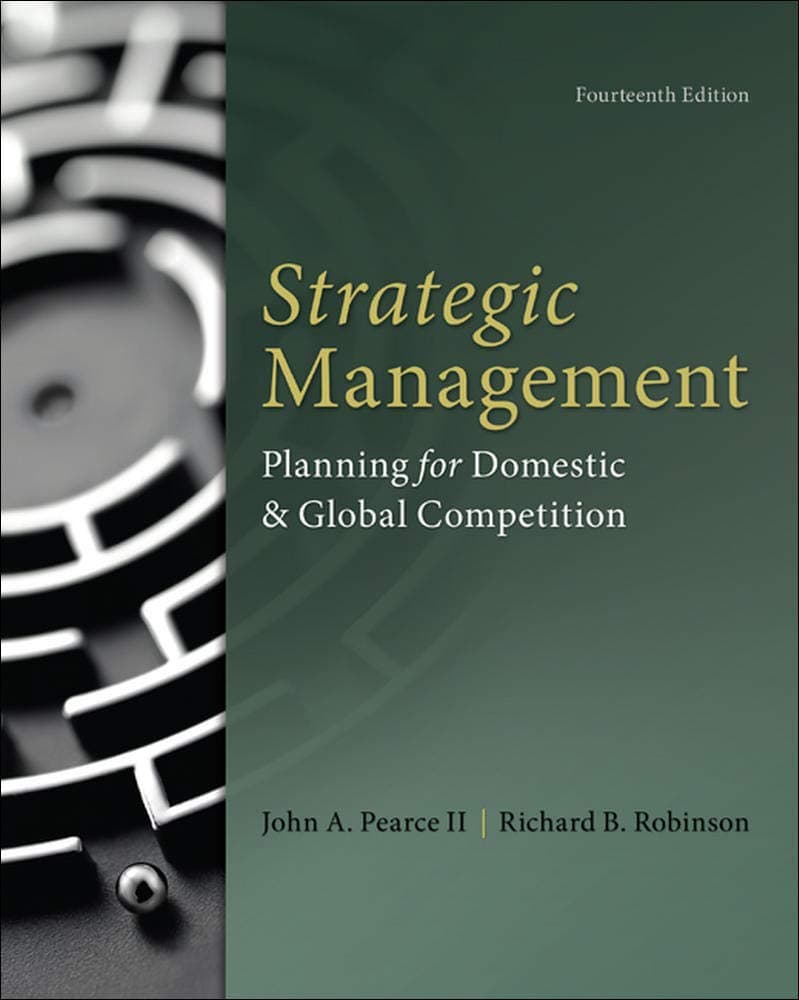 Strategic Management 14 by Pearce, John textbook cover