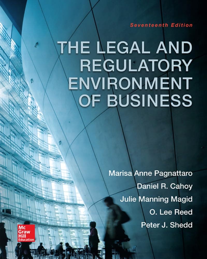 The Legal and Regulatory Environment of Business 17 by Pagnattaro, Marisa textbook cover