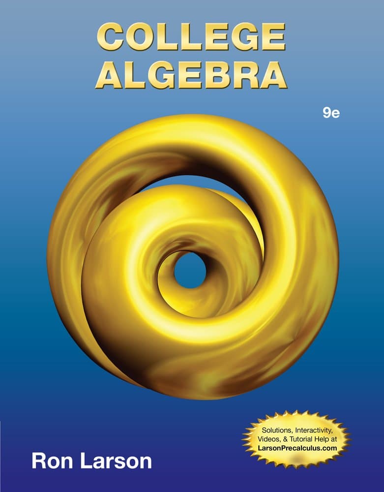 College Algebra 9 (Hardcover) by Larson, Ron textbook cover