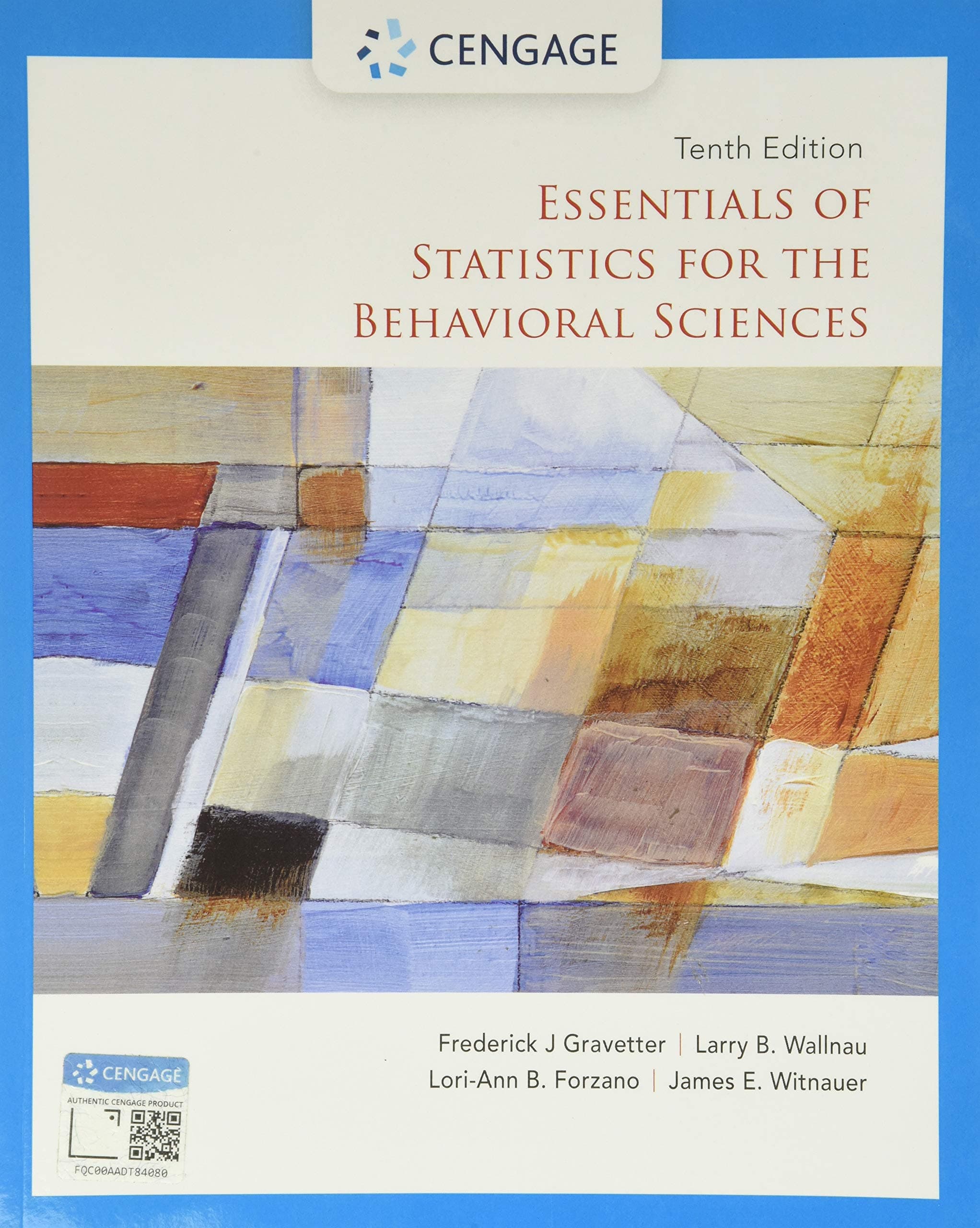 Essentials of Statistics for the Behavioral Sciences (MindTap Course List) 10 by Gravetter, Frederick textbook cover