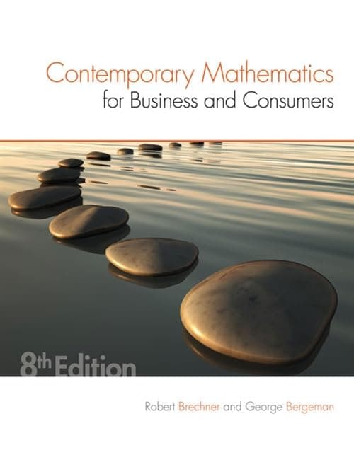 Contemporary Mathematics for Business and Consumers 8 by Brechner, Robert A. textbook cover