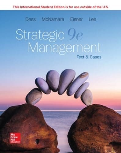 Strategic Management: Text and Cases 9 by Dess, Gregory textbook cover
