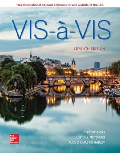 Vis-a-vis: Beginning French (Student Edition) 7th edition by Amon textbook cover
