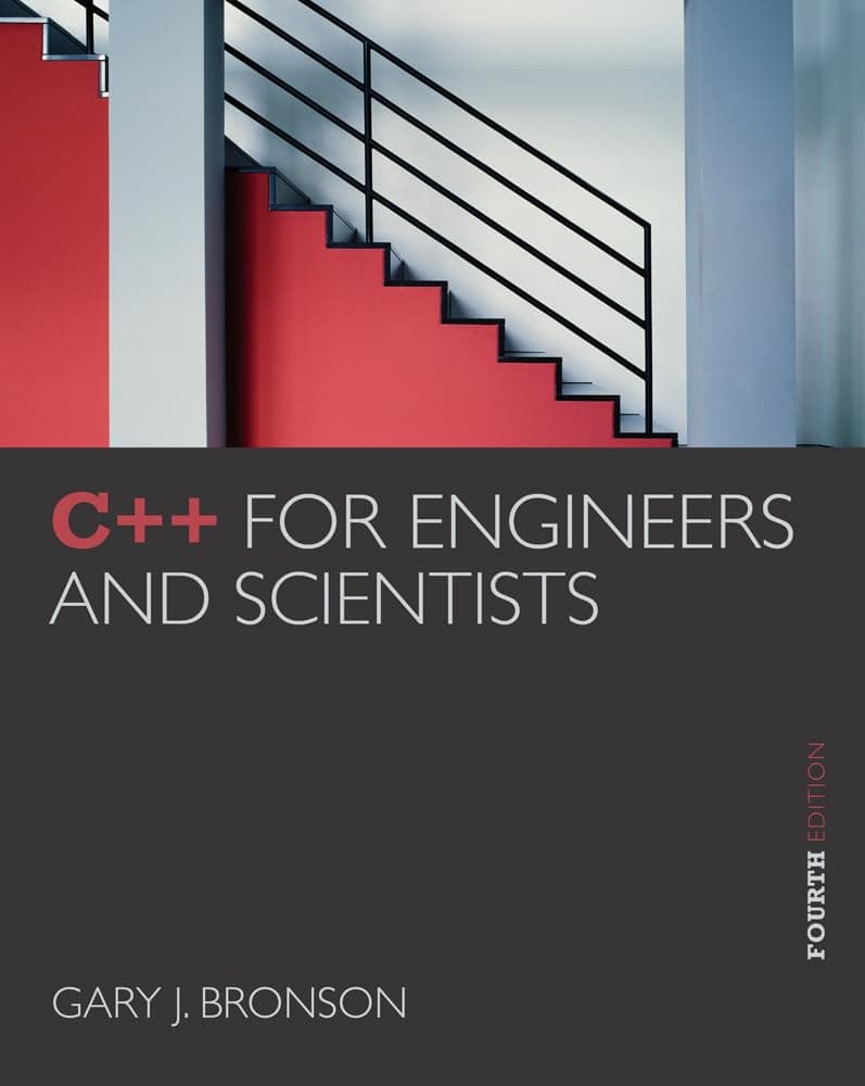 C++ for Engineers and Scientists 4 (Paperback) by Bronson, Gary textbook cover