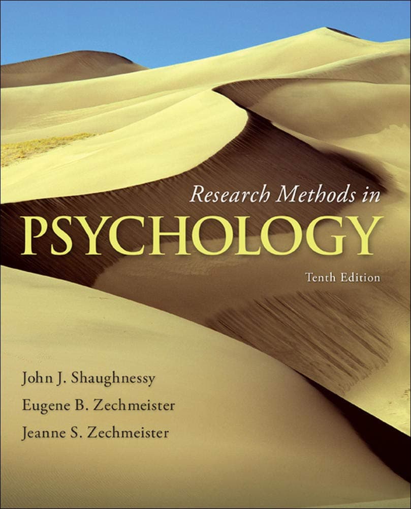 Research Methods in Psychology 10 by Shaughnessy, John J. textbook cover