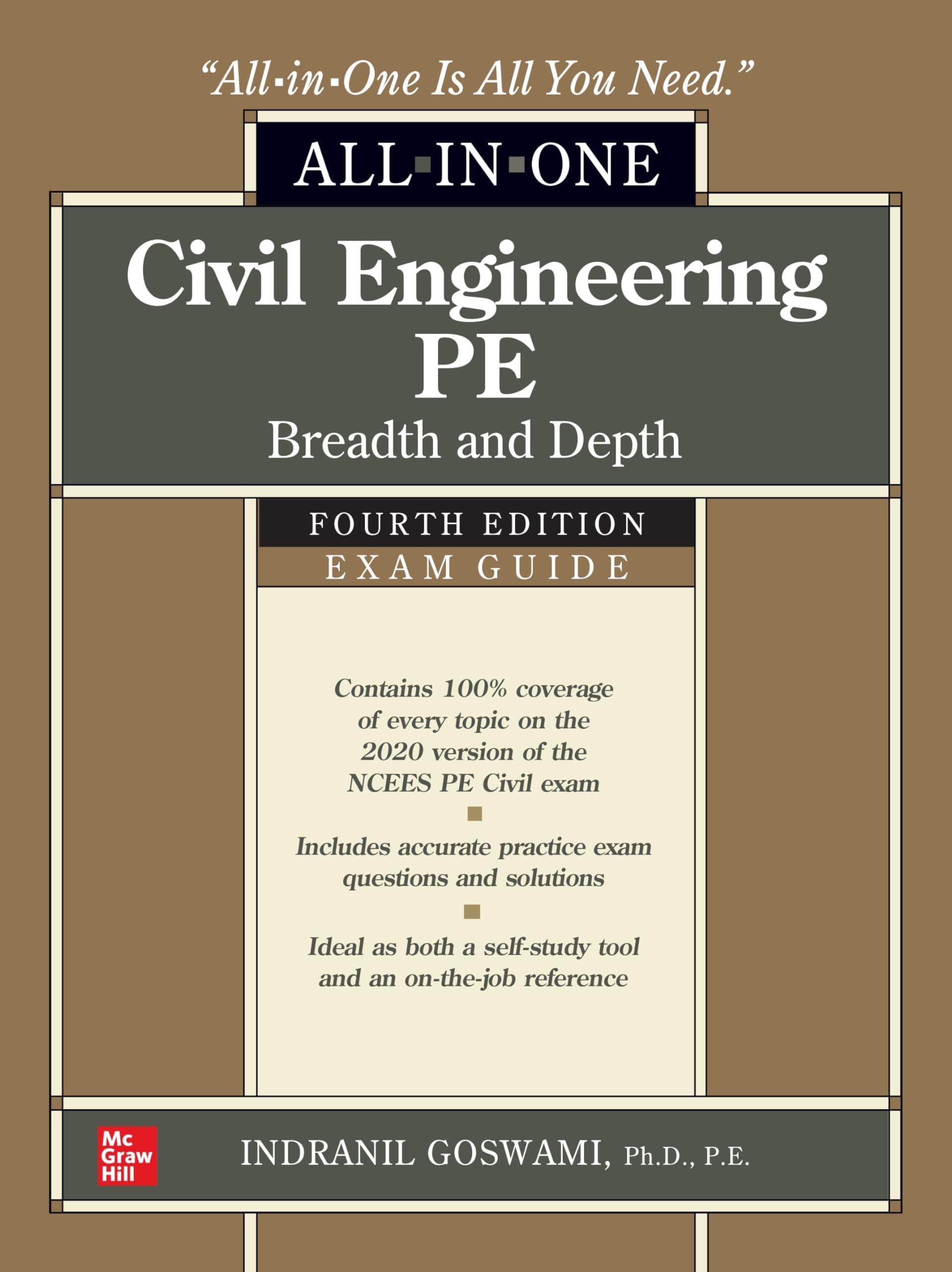 Civil Engineering PE All-in-One Exam Guide: Breadth and Depth, Fourth Edition 4 by Goswami, Indranil textbook cover