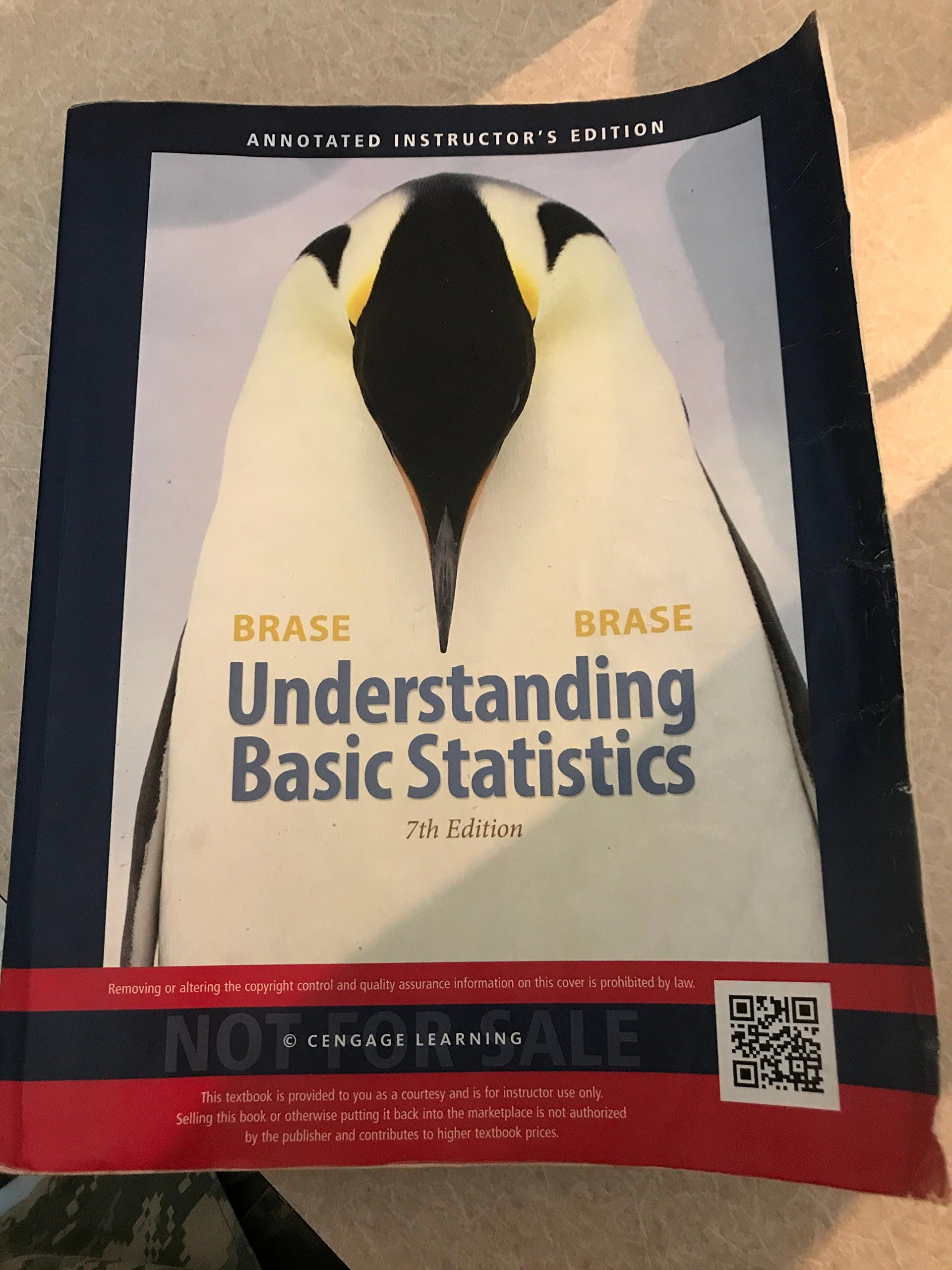 Understanding Basic Statistics 7 by Brase, Charles Henry textbook cover
